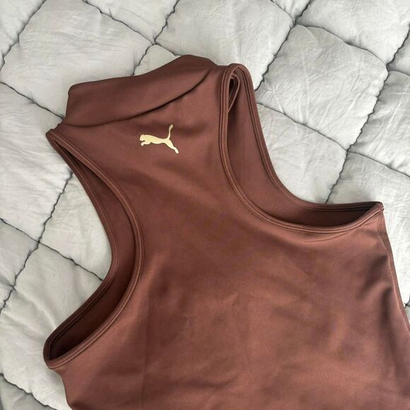 Puma Brown And Gold High Neck Bodysuit Medium - Picture 6 of 6